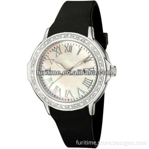 jewelry bezel watches wholesale stones case silicone strap